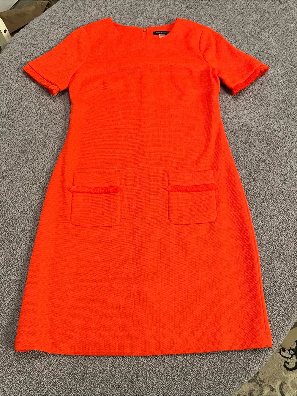 Tommy Hilfiger Bright Red Short-Sleeve Pocket Shift Dress